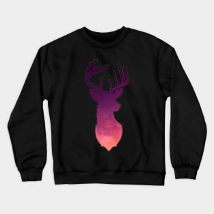 Twilight pink shooting star cosmic deer Crewneck Sweatshirt